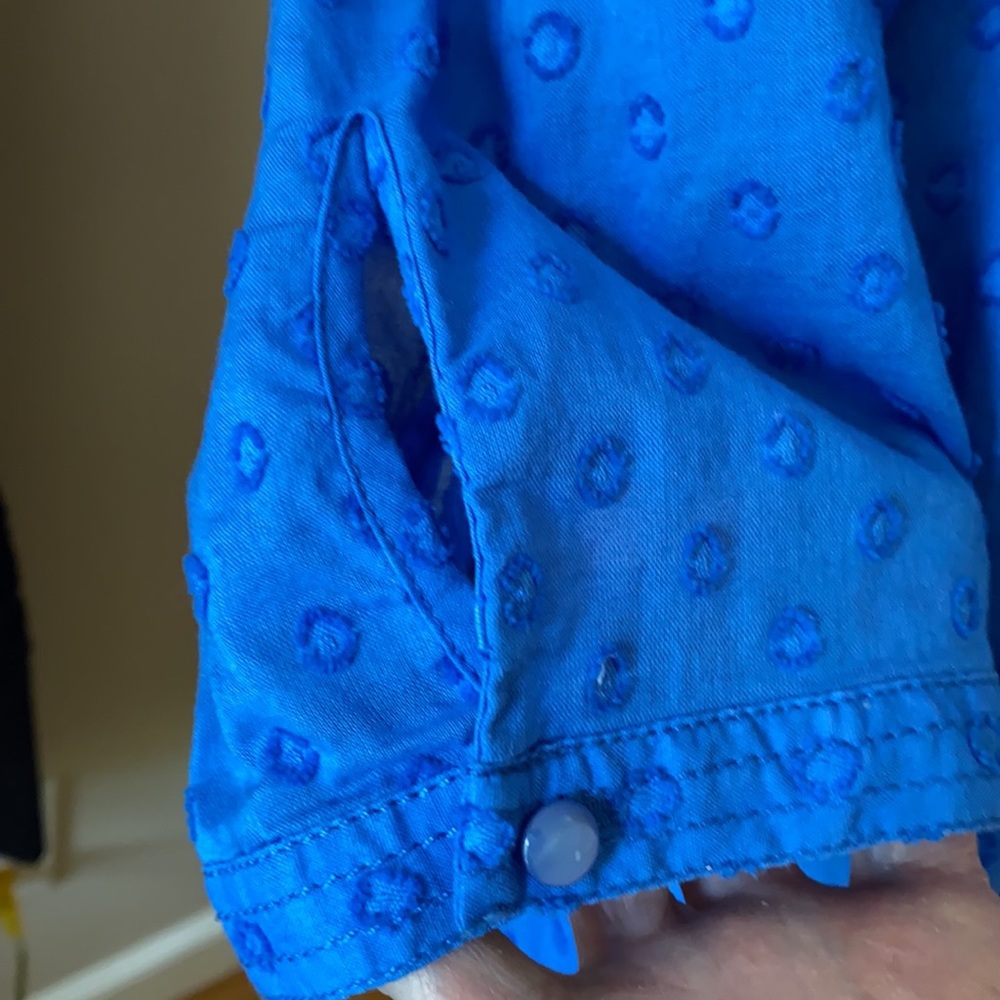Talbots Clip Dot Ruffle Tunic S - Picture 6 of 12